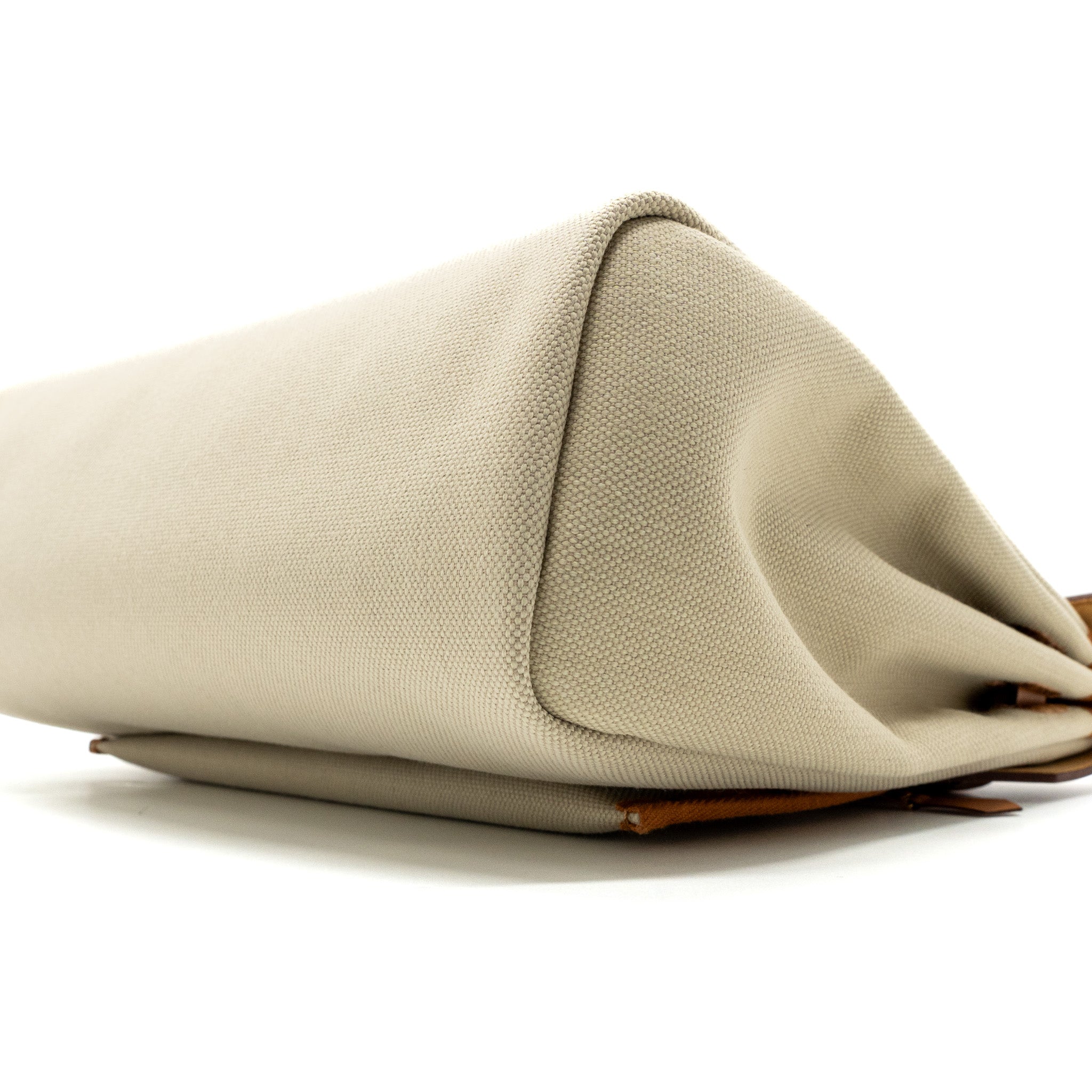HERMES HERBAG ZIP 31 BAG CANVAS / HUNTER BETON / NATURAL GHW