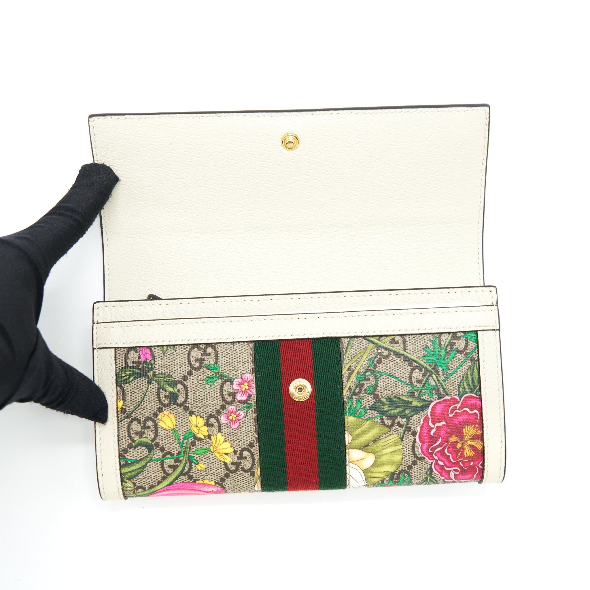GUCCI FLOWER LONG WALLET MULTICOLOUR GHW