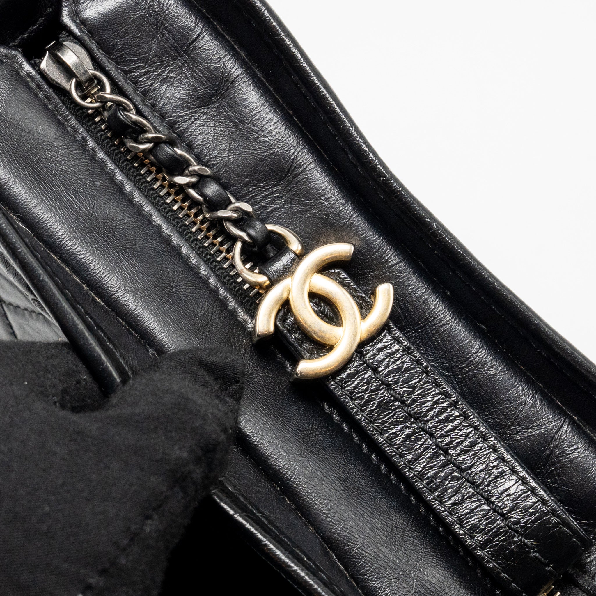 CHANEL SMALL GABRIELLE HOBO BAG CALFSKIN BLACK MULTICOLOR HARDWARE
