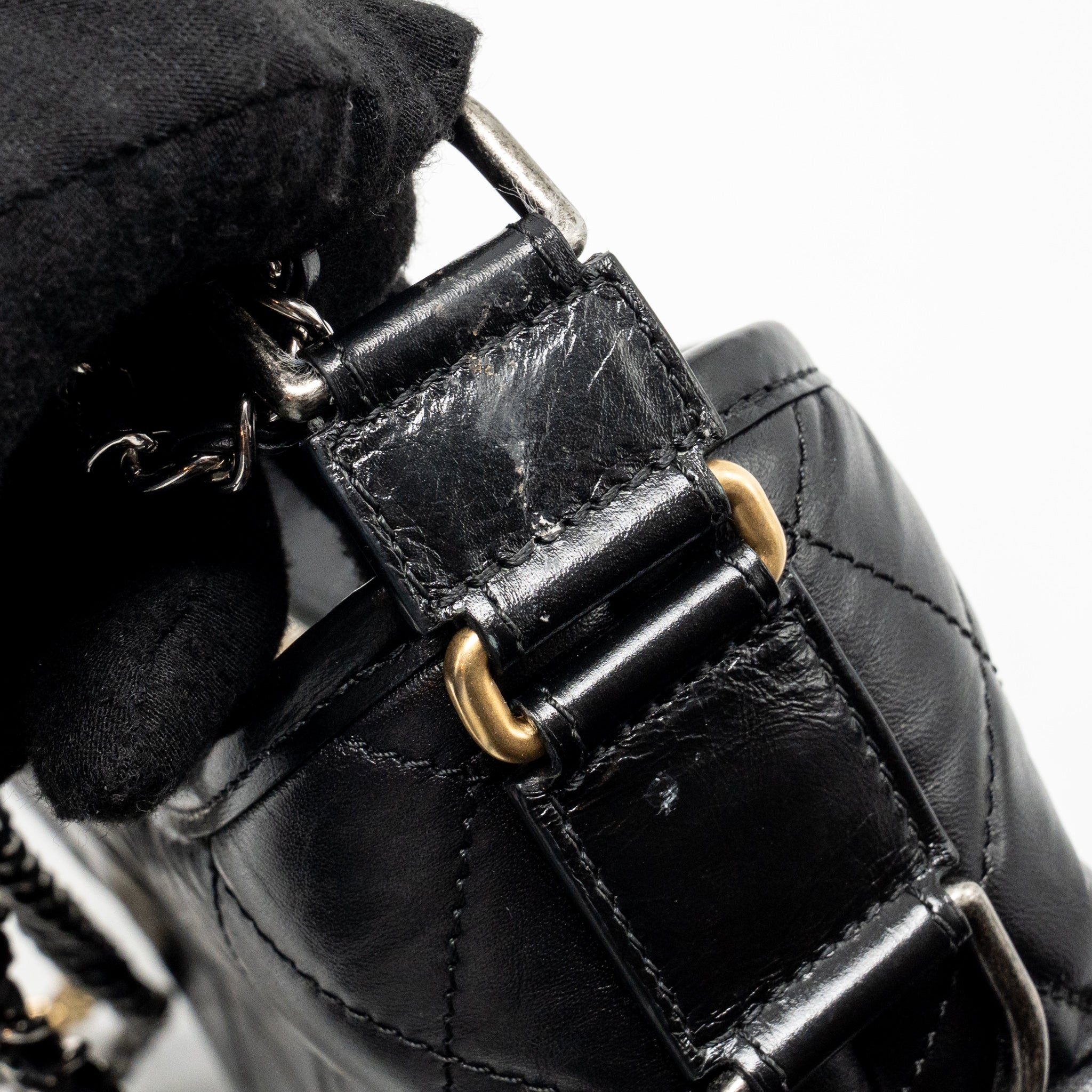 CHANEL SMALL GABRIELLE HOBO BAG CALFSKIN BLACK MULTICOLOR HARDWARE