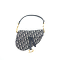 DIOR MEDIUM SADDLE BAG BLUE OBLIQUE JACQUARD