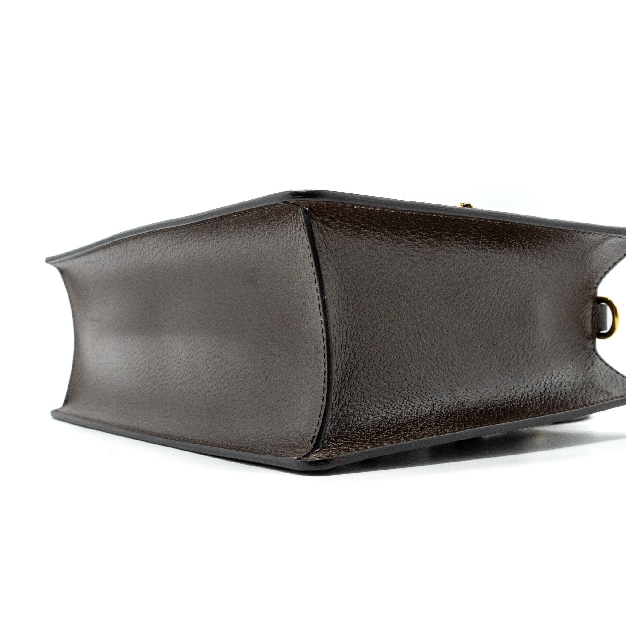 GUCCI TOP HANDLE TOTE BAG CALFSKIN DARK BROWN GHW