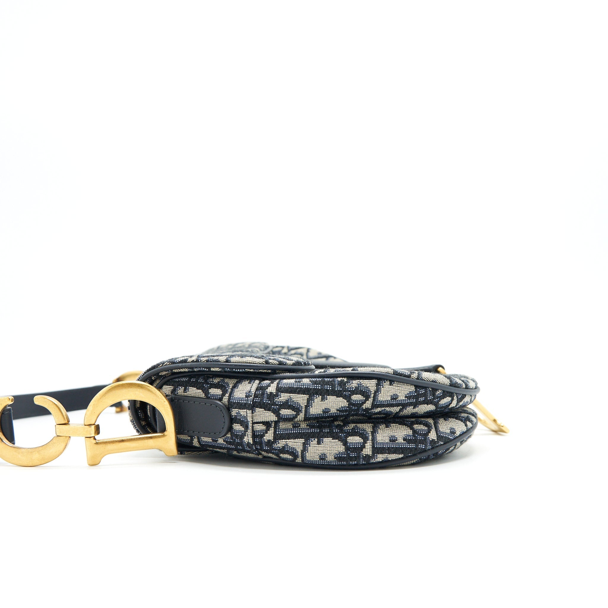 DIOR MEDIUM SADDLE BAG BLUE OBLIQUE JACQUARD