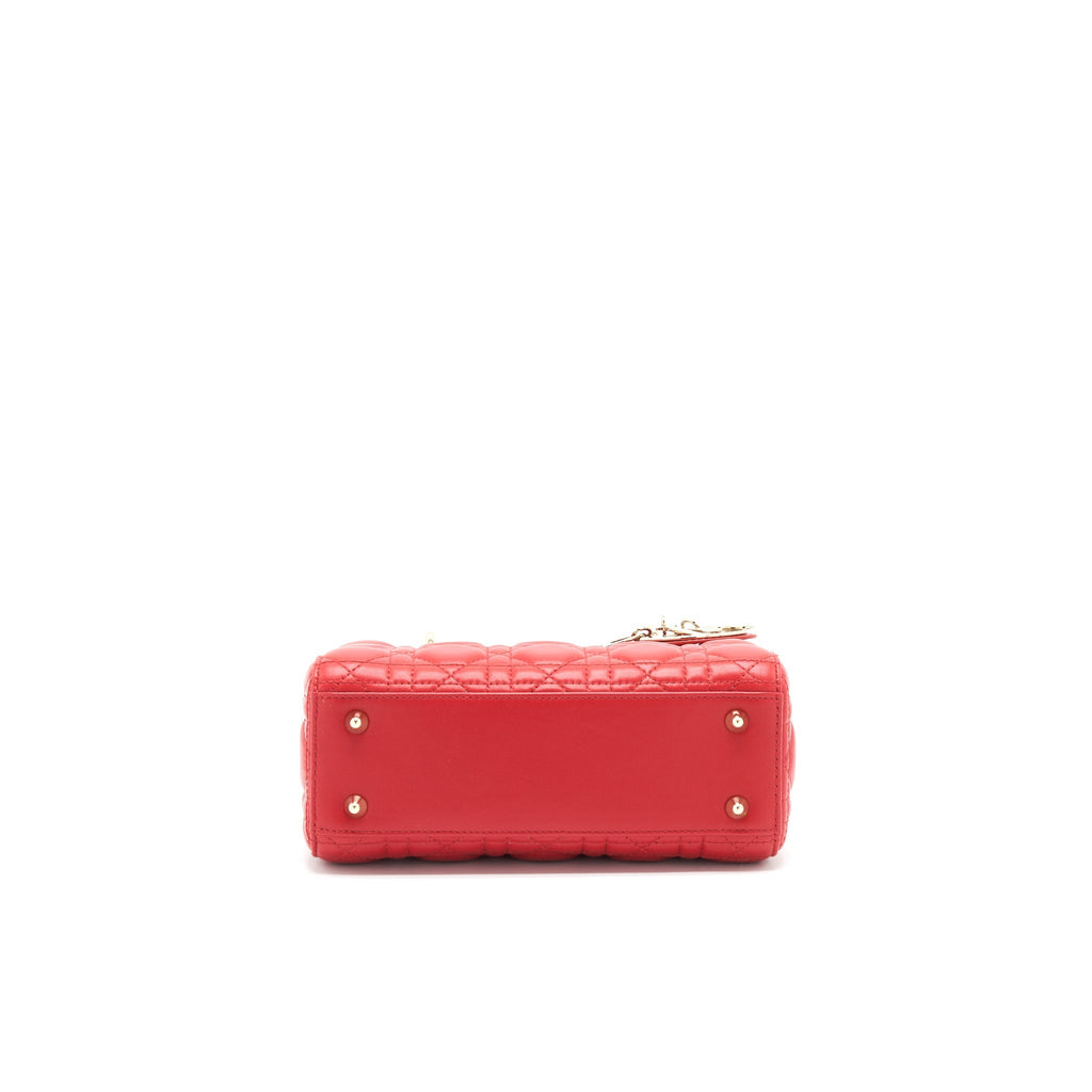 DIOR SMALL LADY DIOR BAG IN RED GHW