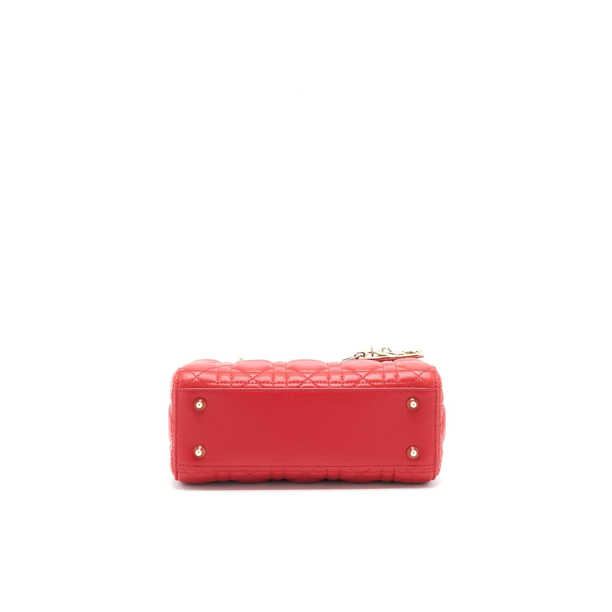 DIOR SMALL LADY DIOR BAG IN RED GHW