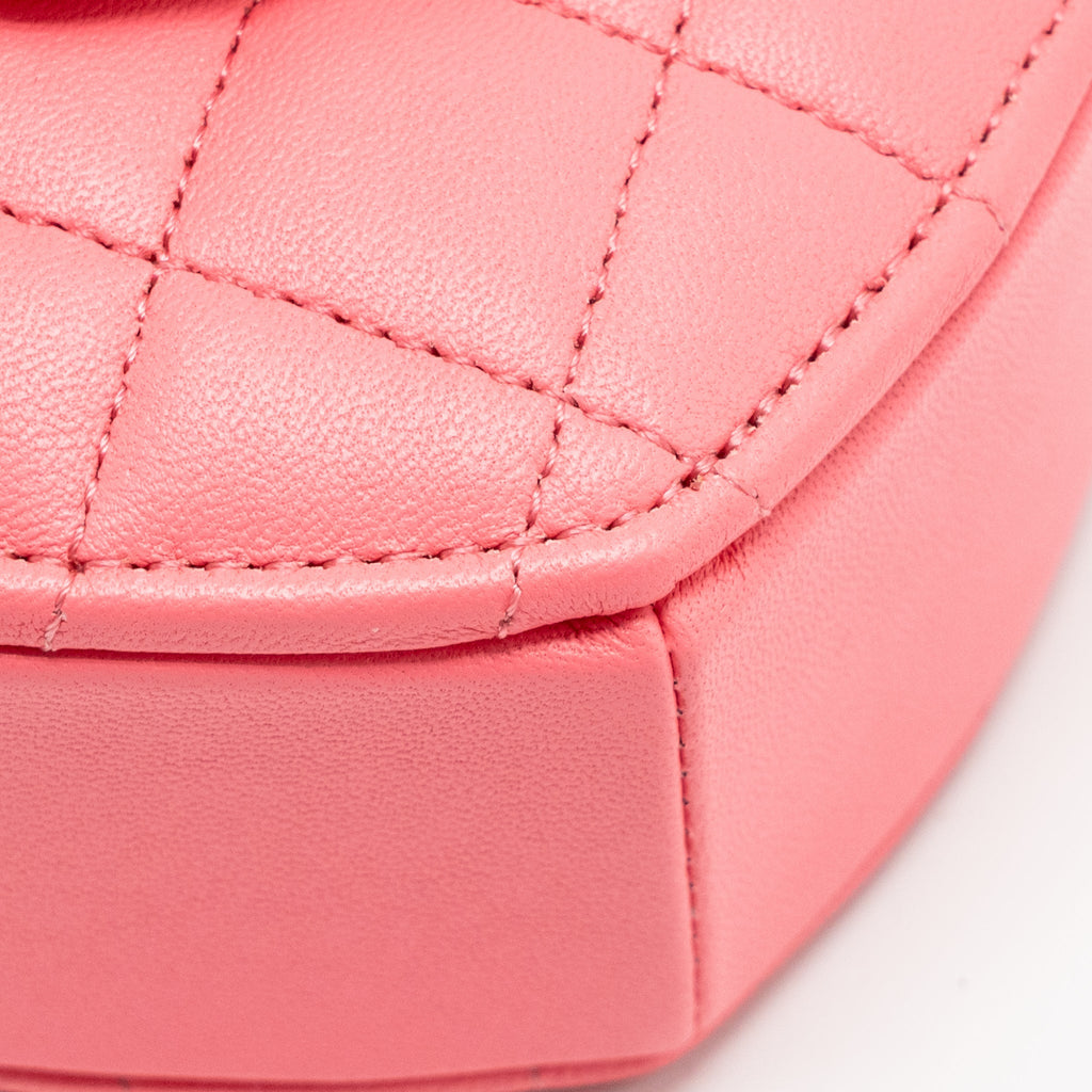 CHANEL SMALL HEART BAG LAMBSKIN PINK LGHW