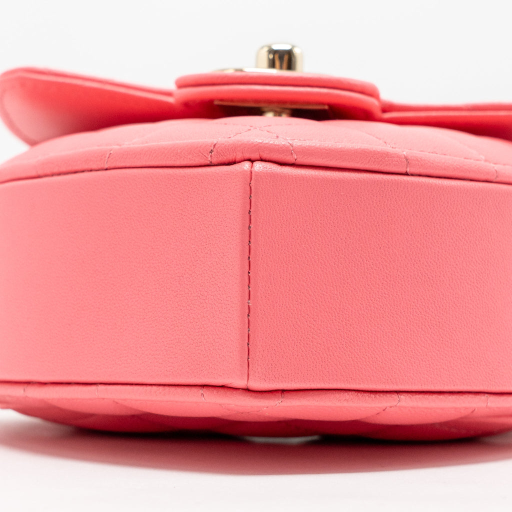 CHANEL SMALL HEART BAG LAMBSKIN PINK LGHW