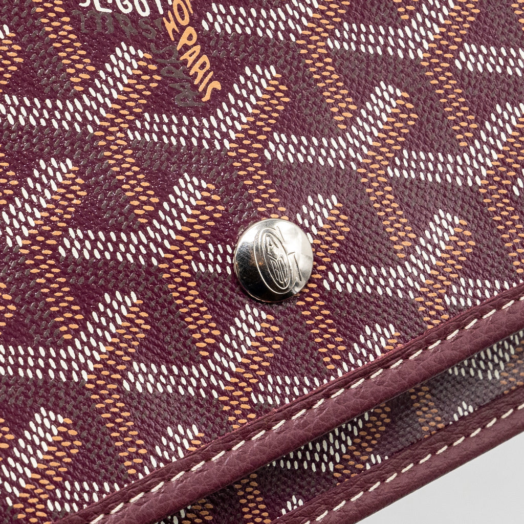 GOYARD PLUMET WALLET CLUTCH GOYARDINE CANVAS/LEATHER BURGUNDY SHW