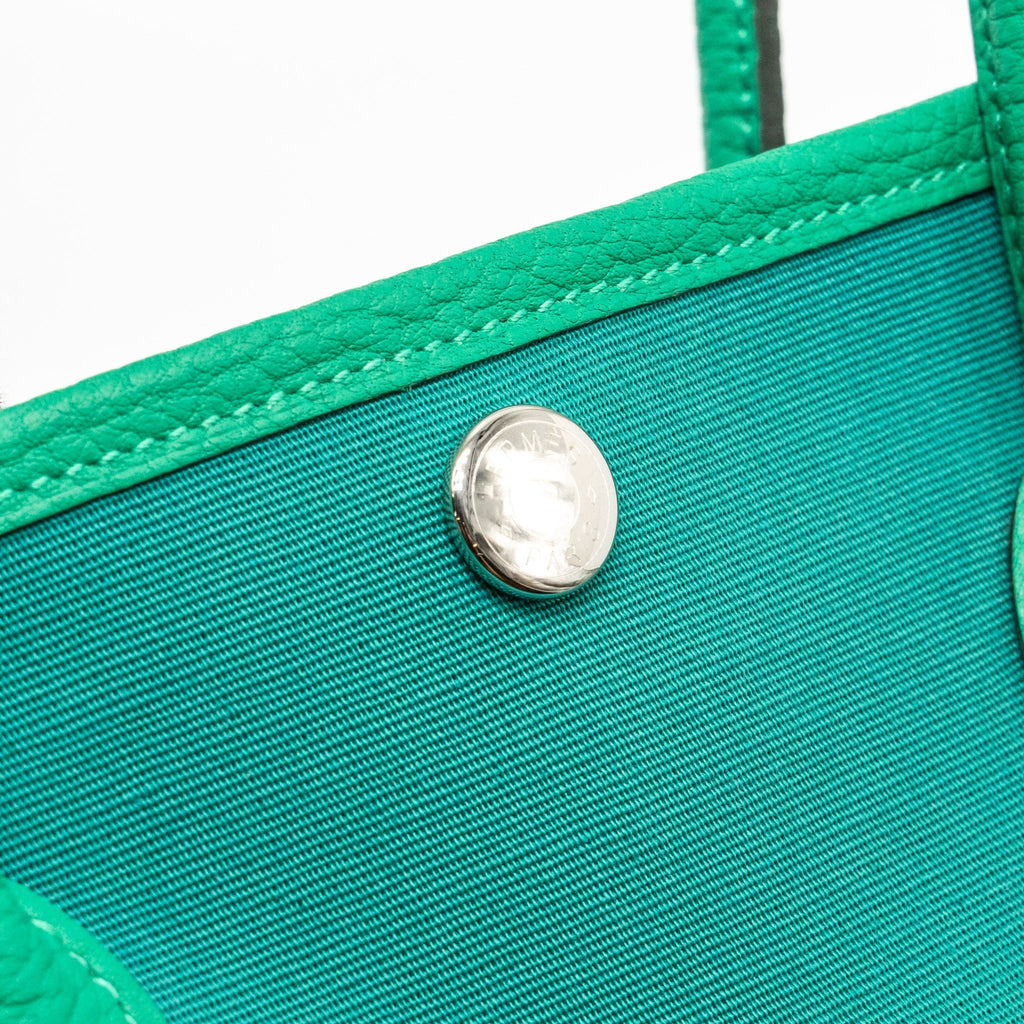 HERMES GARDEN PARTY 30 CANVAS/NEGONDA VERT VERONE-MENTHE/MENTHE SHW