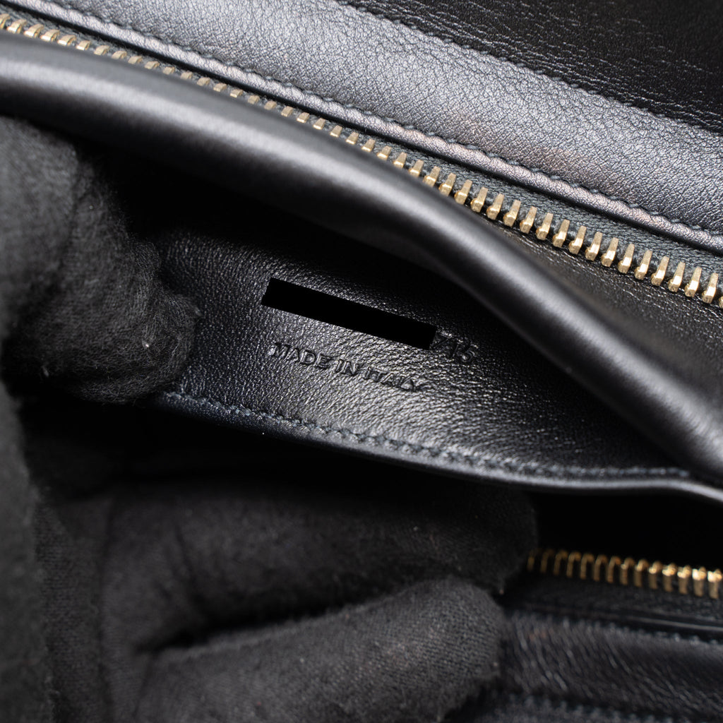 SAINT LAURENT CABAS TOTE CALFSKIN BLACK GHW