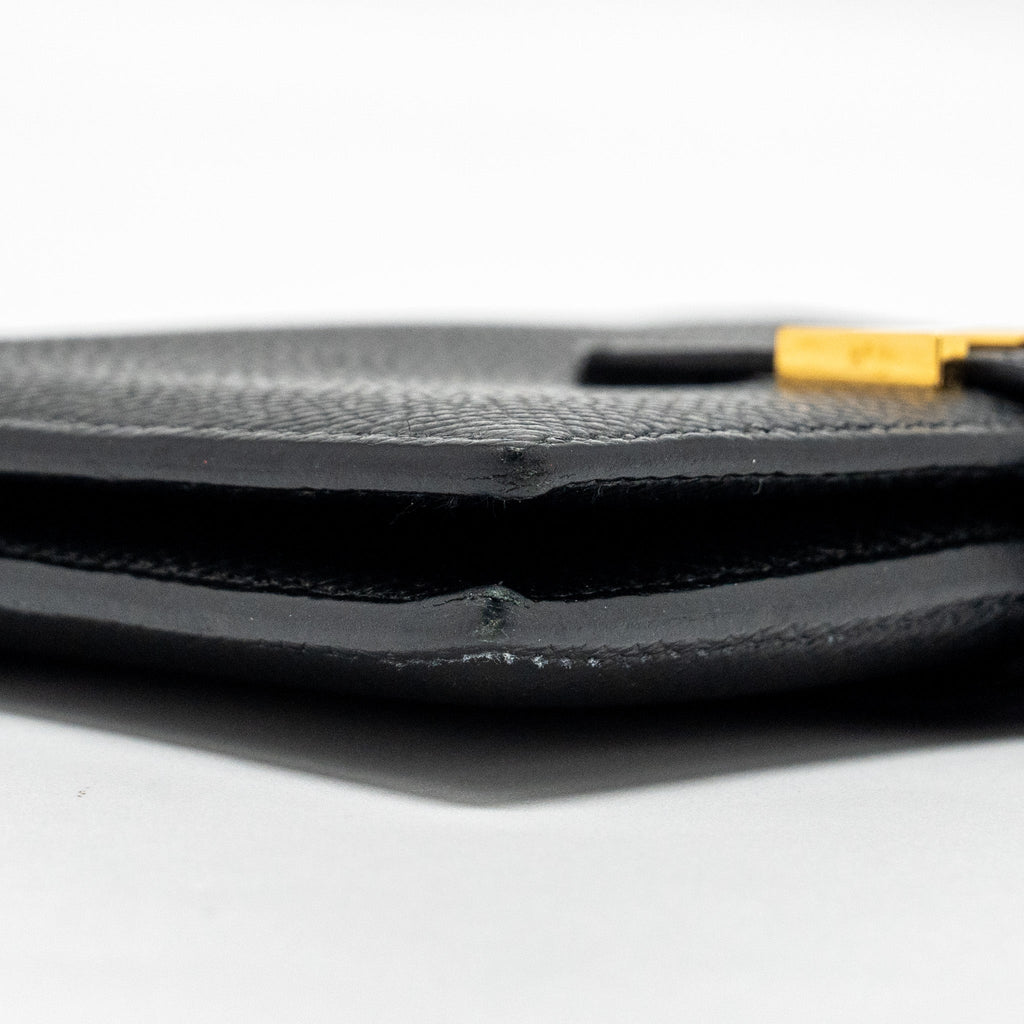 HERMES BEARN COMPACT WALLET EPSOM BLACK GHW