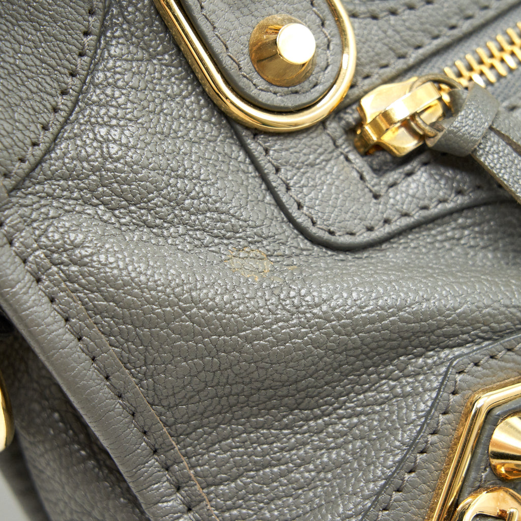 BALENCIAGA MINI CITY BAG GREY WITH GHW