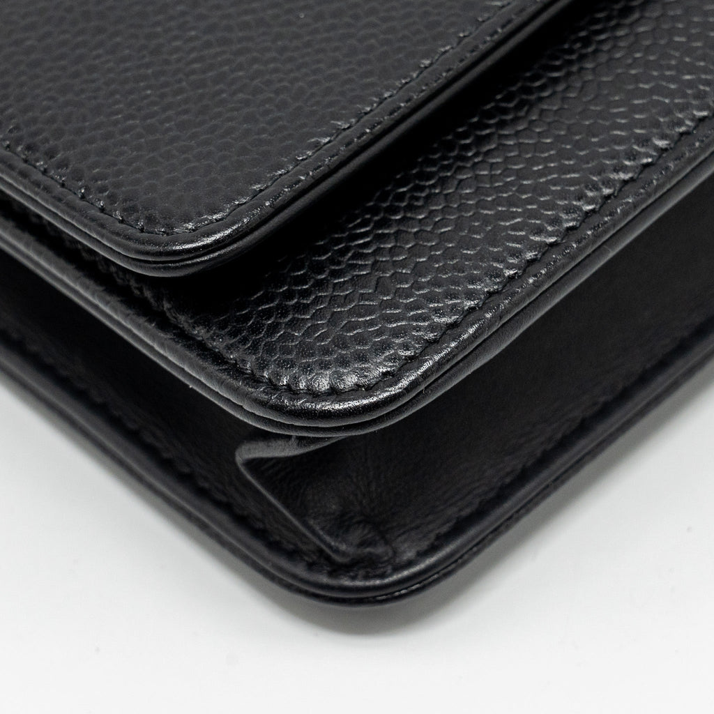 CHANEL TIMELESS WALLET ON CHAIN CAVIAR BLACK SHW