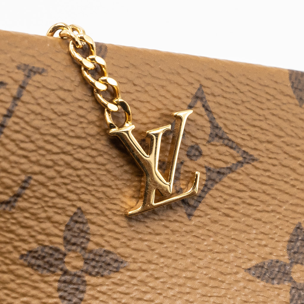 LOUIS VUITTON LV3 POCHETTE SHOULDER BAG REVERSE MONOGRAM CANVAS LAMBSKIN GHW