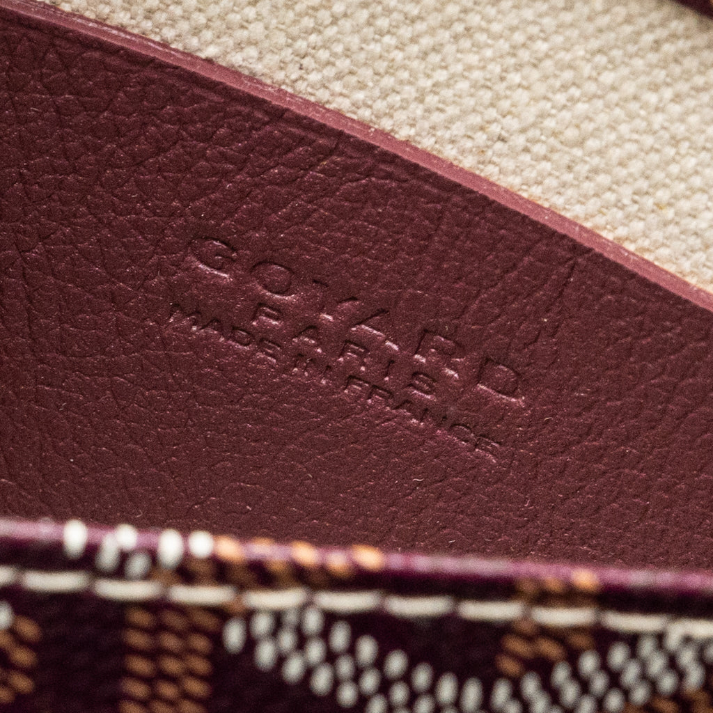 GOYARD PLUMET WALLET CLUTCH GOYARDINE CANVAS/LEATHER BURGUNDY SHW