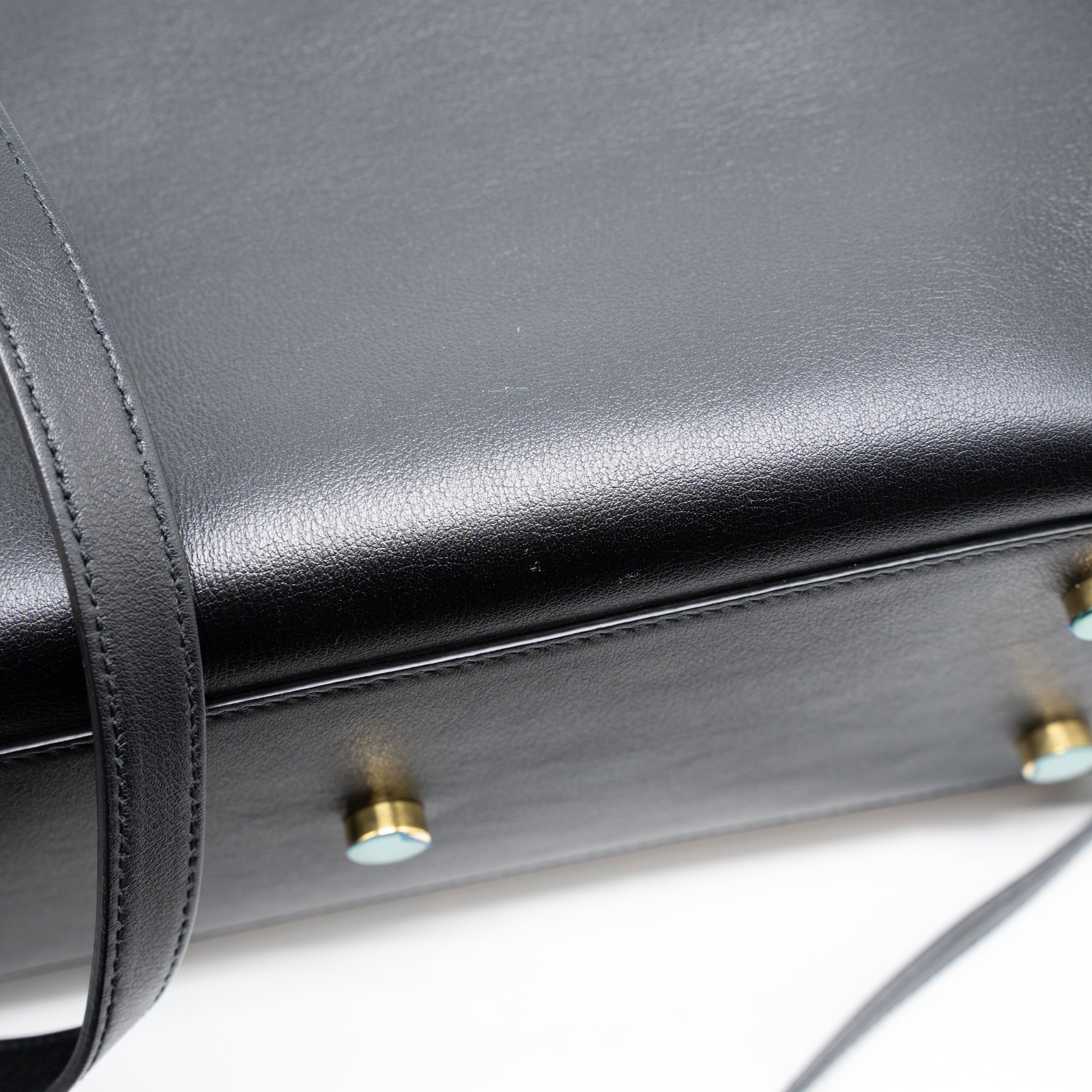 SAINT LAURENT CABAS TOTE CALFSKIN BLACK GHW