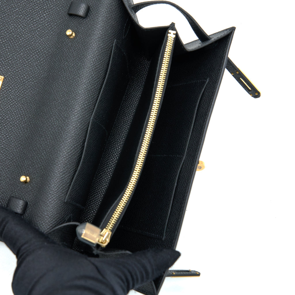 HERMES KELLY TO GO EPSOM BLACK GHW