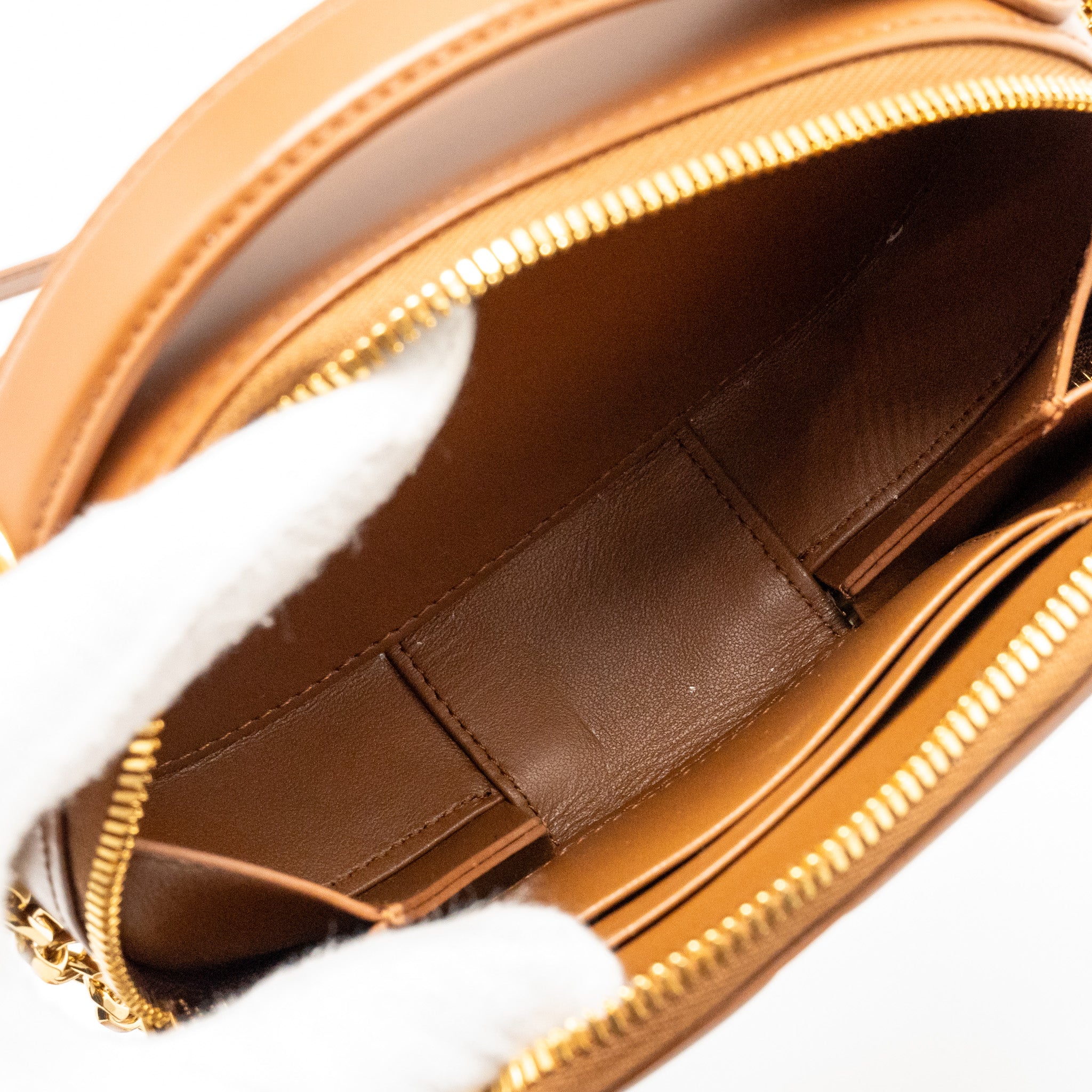 DIOR CD SIGNATURE POUCH WITH CHAIN CALFSKIN GOLDEN SADDLE GHW