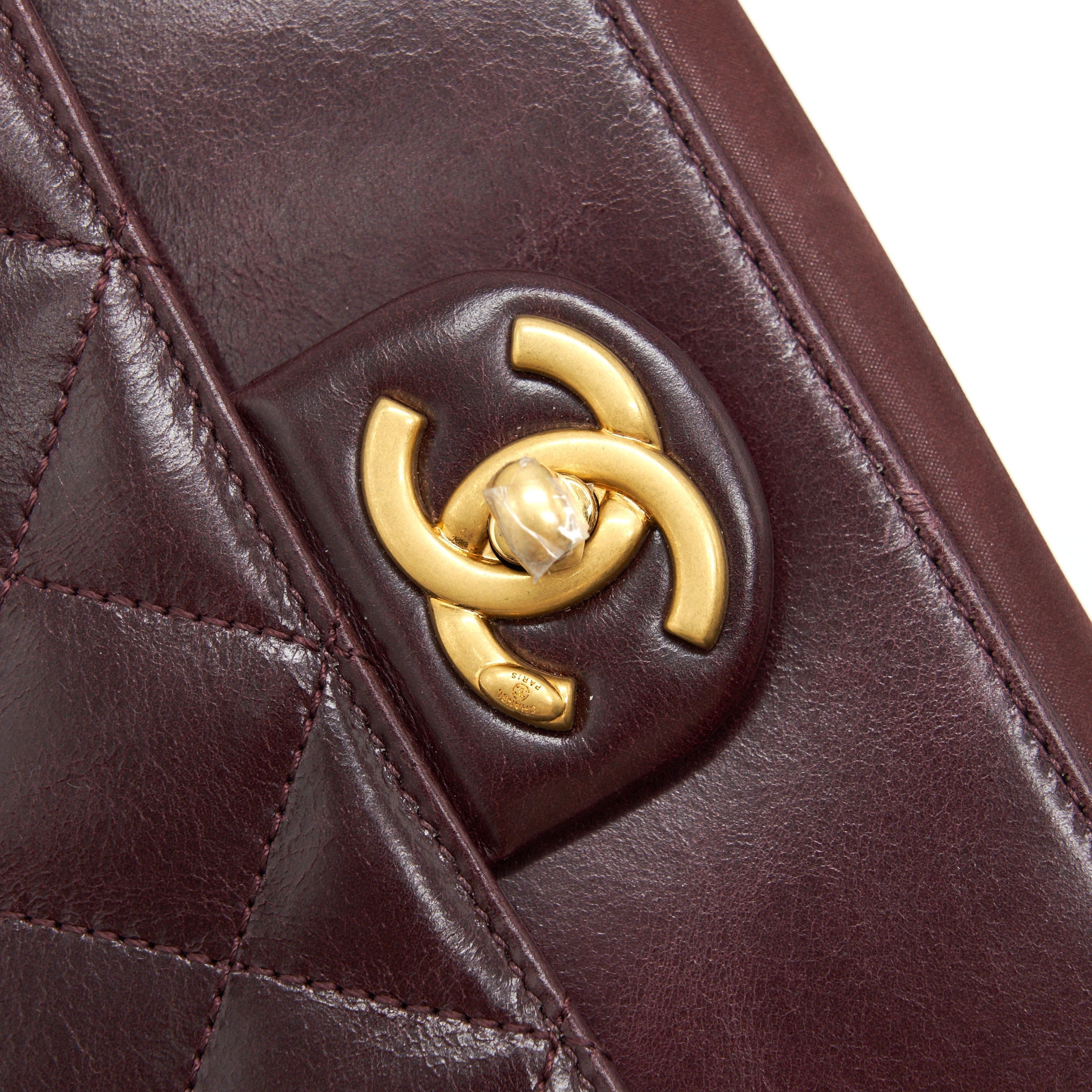 CHANEL SEASONAL FLAP BAG CALFSKIN / SUEDE LEATHER BURGUNDY GHW