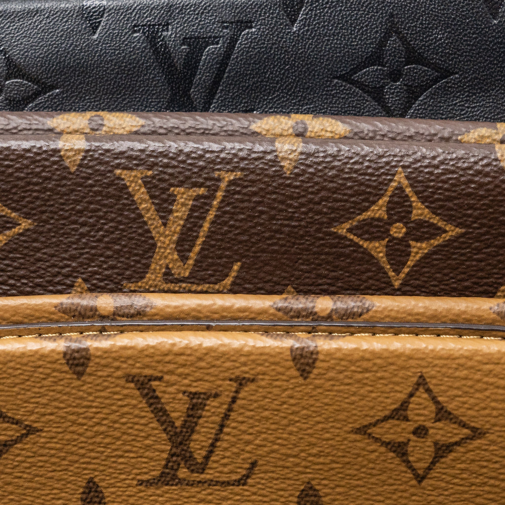 LOUIS VUITTON LV3 POCHETTE SHOULDER BAG REVERSE MONOGRAM CANVAS LAMBSKIN GHW