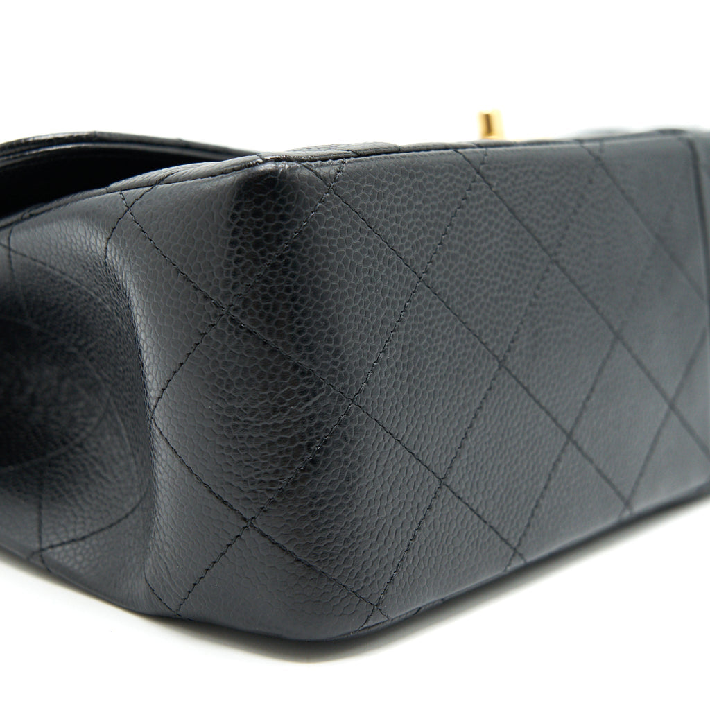 CHANEL CLASSIC JUMBO DOUBLE FLAP BAG BLACK CAVIER GHW