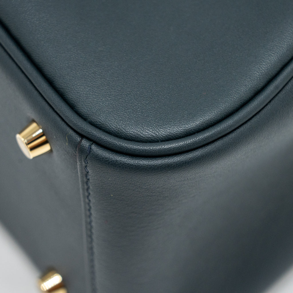 HERMES MINI LINDY VERSO BAG SWIFT VERT ROUSSEAU/MALACHITE GHW