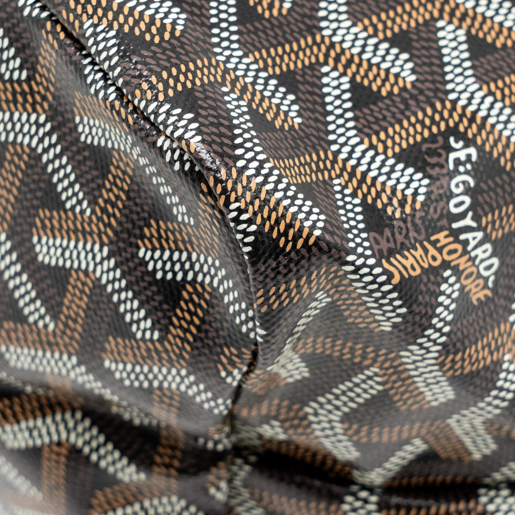GOYARD BOHEME PM HOBO BAG GOYARDINE CANVAS/CALFSKIN BLACK/NATUREL SHW