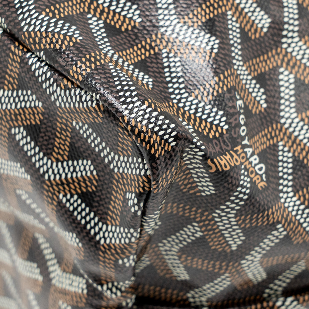 GOYARD BOHEME PM HOBO BAG GOYARDINE CANVAS/CALFSKIN BLACK/NATUREL SHW