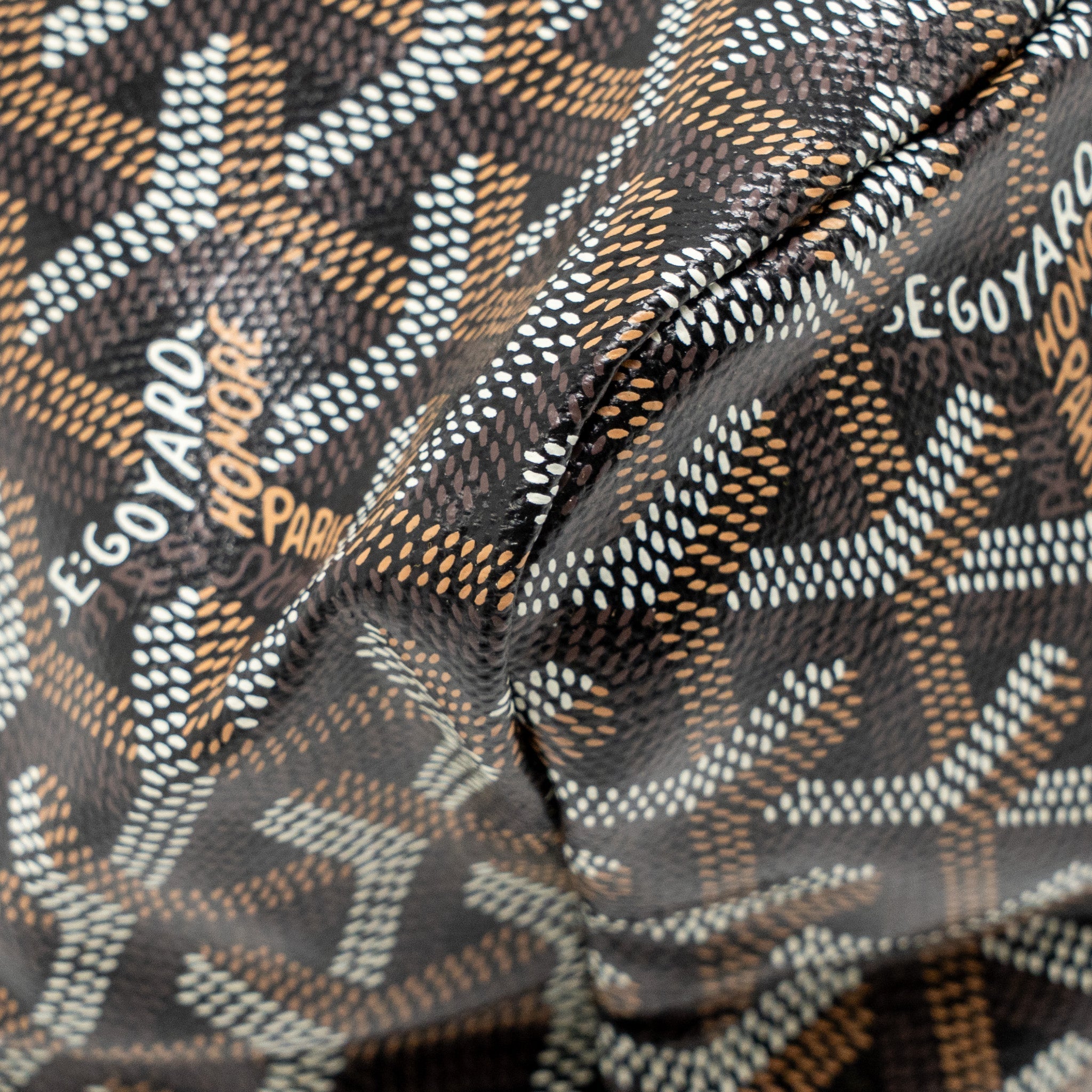 GOYARD BOHEME PM HOBO BAG GOYARDINE CANVAS/CALFSKIN BLACK/NATUREL SHW