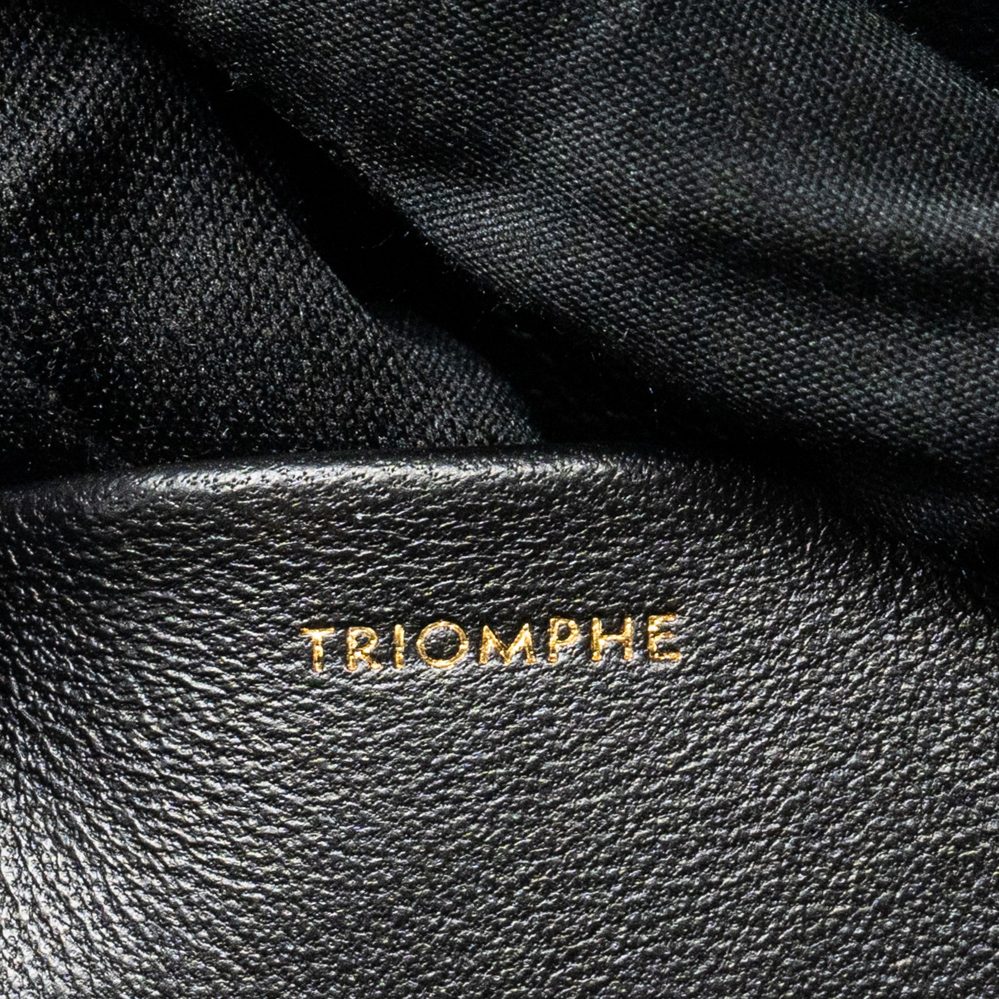 CELINE TRIOMPHE SHOULDER BAG SHINY CALFSKIN BLACK GHW