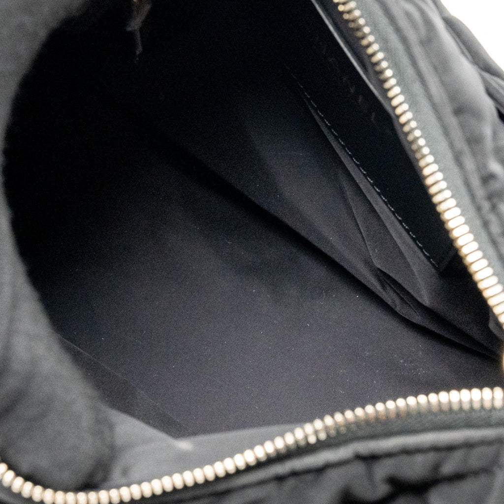 CHANEL 25N SKI SERIES COCONEIGE SHOULDER BAG NYLON BLACK LGHW (MICROCHIP)