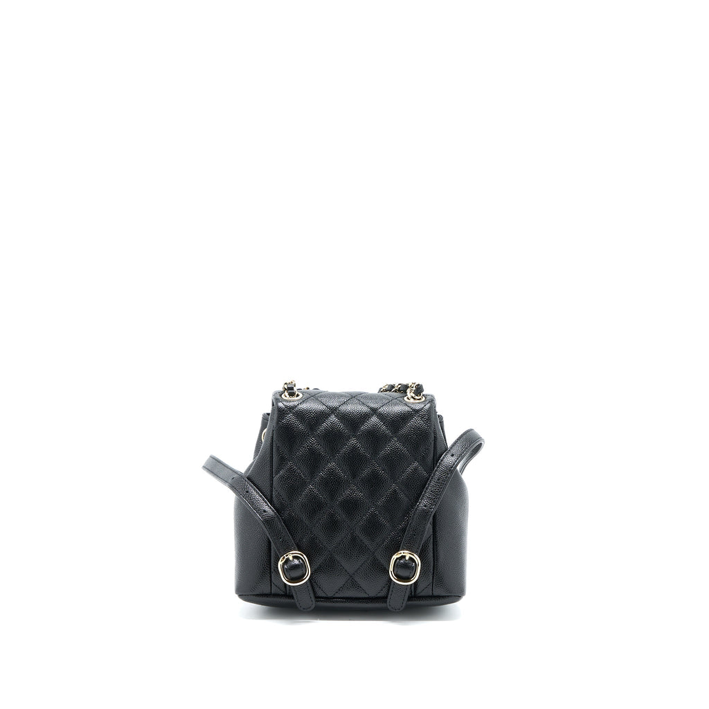 CHANEL 23P MINI TRIPLE PACK BACKPACK CAVIAR BLACK LGHW (MICROCHIP)