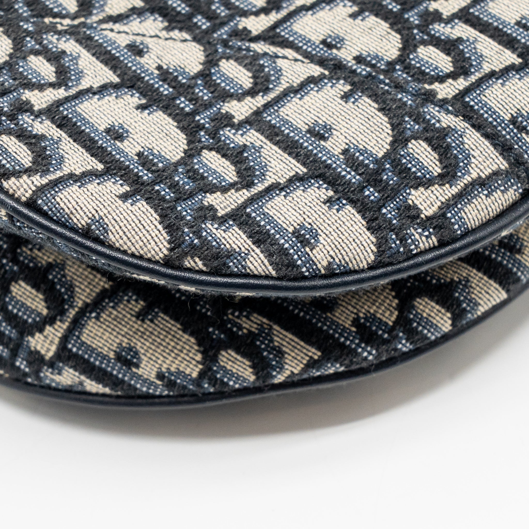 DIOR MEDIUM SADDLE BAG OBLIQUE CANVAS BLUE GHW