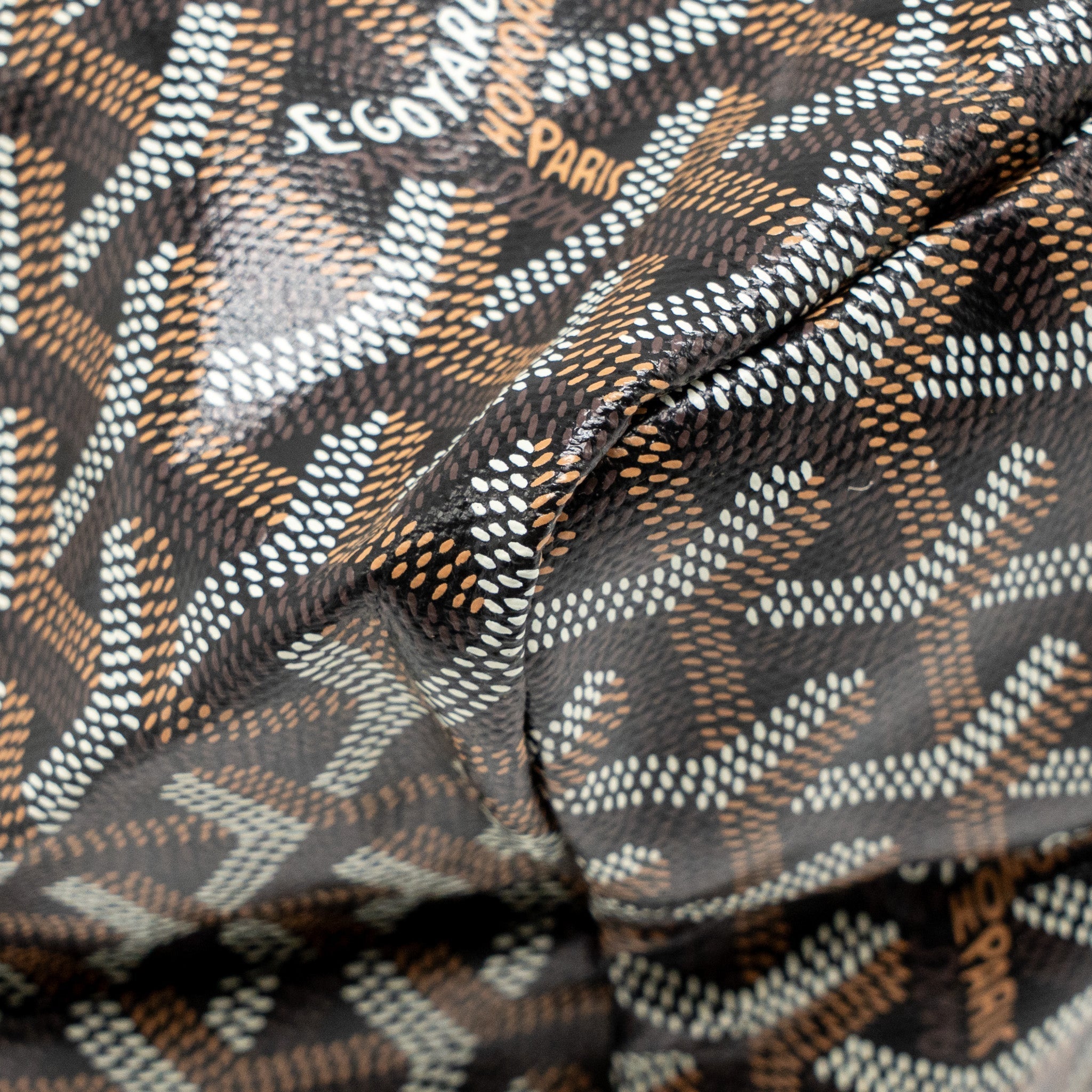 GOYARD SAINT LOUIS PM TOTE GOYARDINE CANVAS/CALFSKIN BLACK SHW