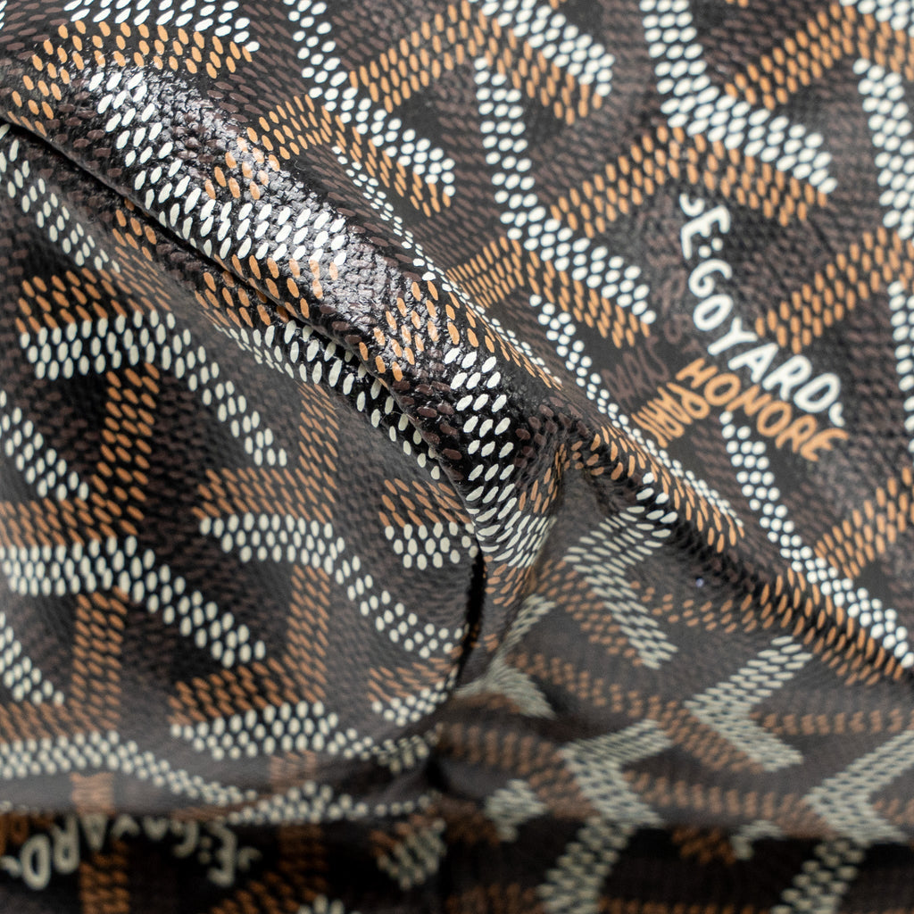 GOYARD SAINT LOUIS PM TOTE GOYARDINE CANVAS/CALFSKIN BLACK SHW