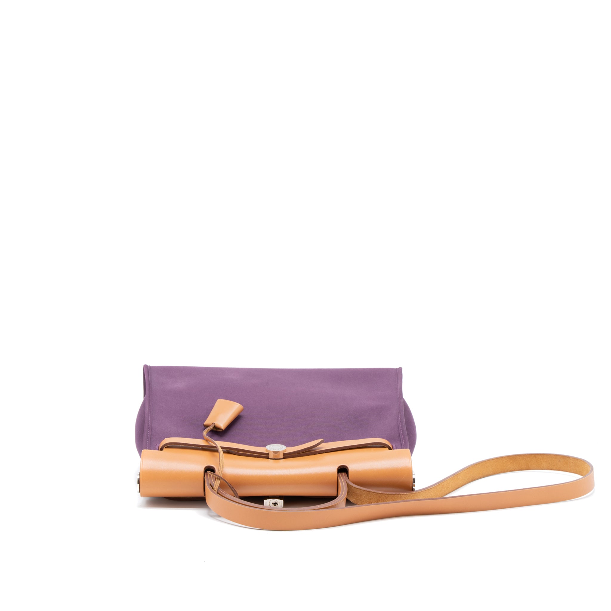 HERMES HERBAG ZIP 31 BAG CANVAS/HUNTER CASSIS PURPLE SHW