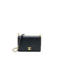 CHANEL 20C PEARL FLAP BAG GOATSKIN BLACK GHW