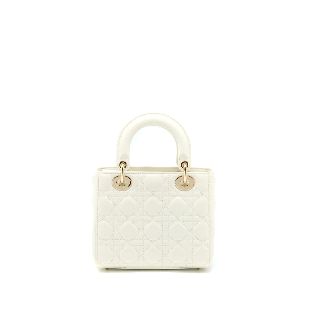 DIOR SMALL LADY DIOR MY ABCDIOR BAG LAMBSKIN WHITE LGHW