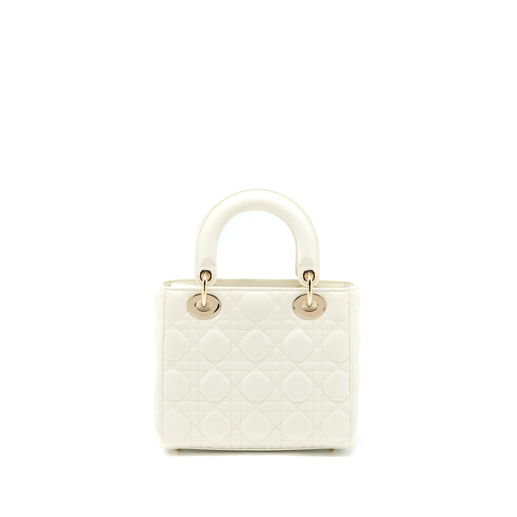 DIOR SMALL LADY DIOR MY ABCDIOR BAG LAMBSKIN WHITE LGHW