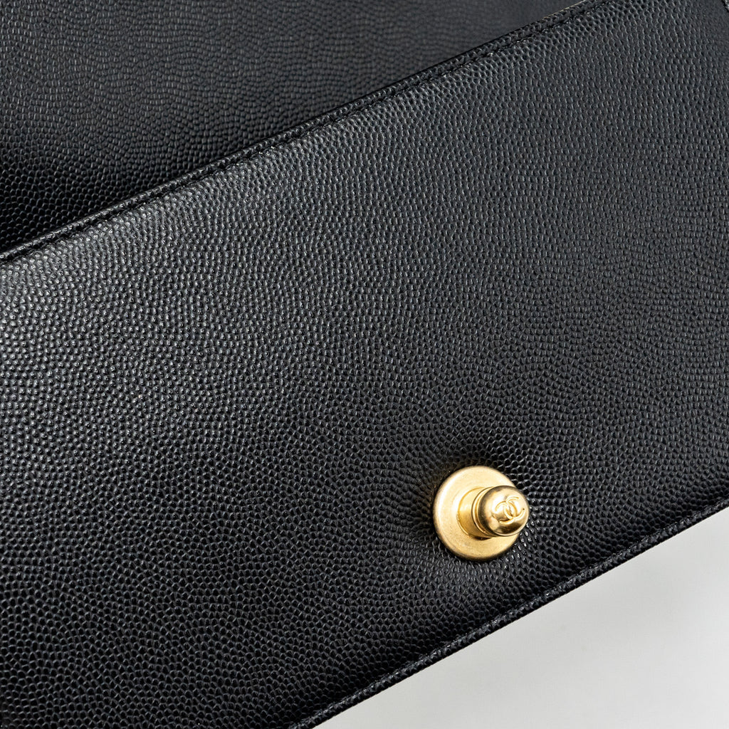 CHANEL SMALL BOY BAG CAVIAR BLACK GHW (MICROCHIP)