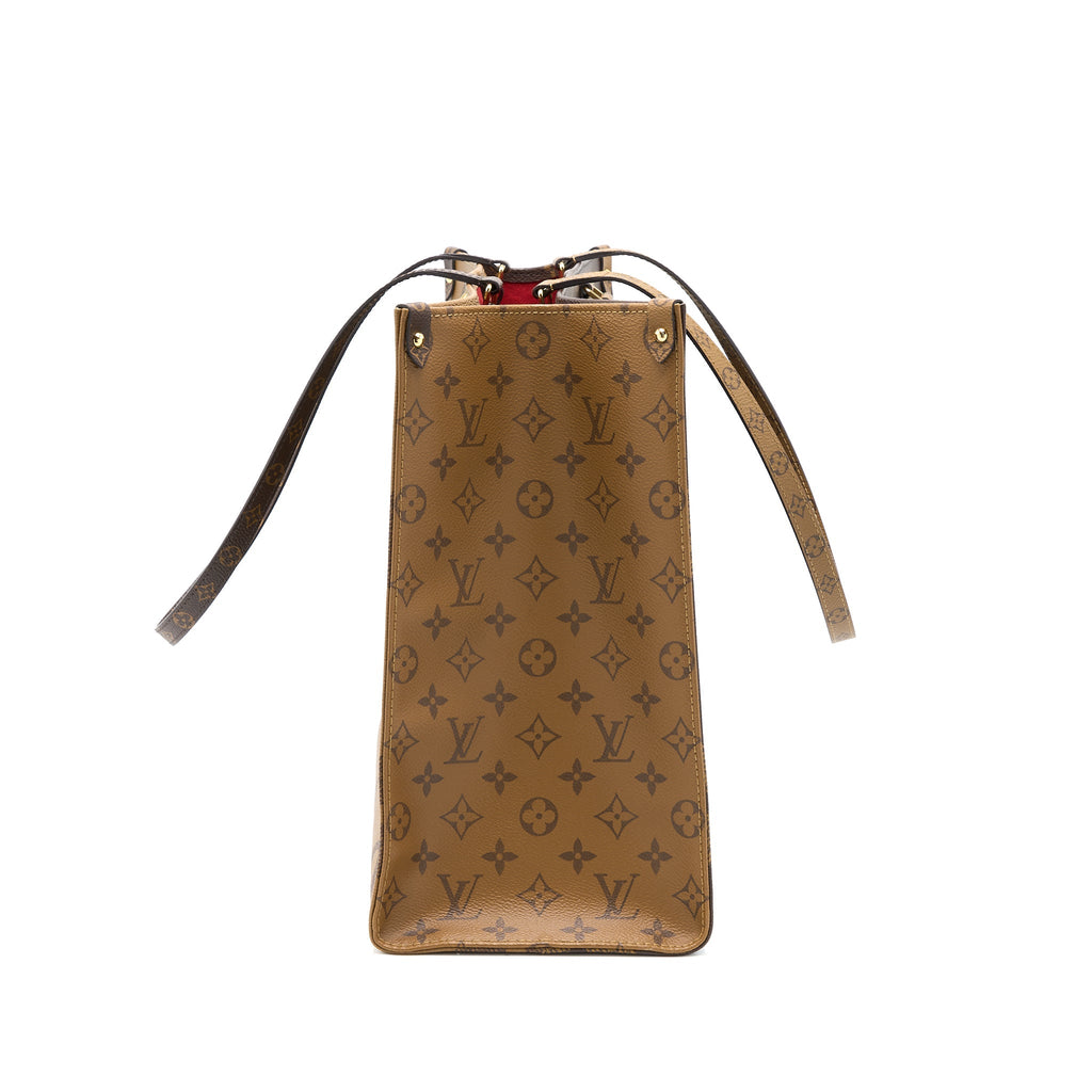 LOUIS VUITTON ON THE GO GM MONOGRAM REVERSE CANVAS GHW
