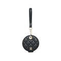 CHANEL QUILTED LUGGAGE TAG LAMBSKIN BLACK LGHW
