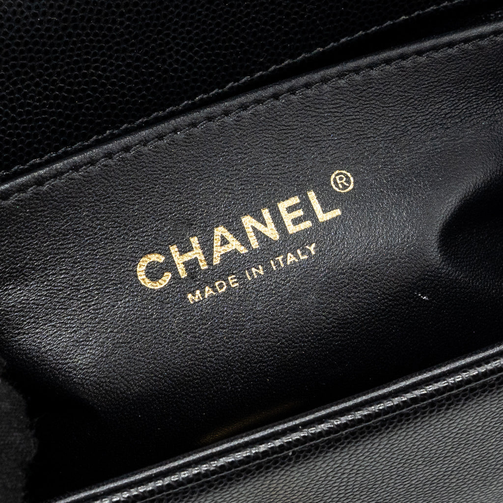 CHANEL SMALL BOY BAG CAVIAR BLACK GHW (MICROCHIP)