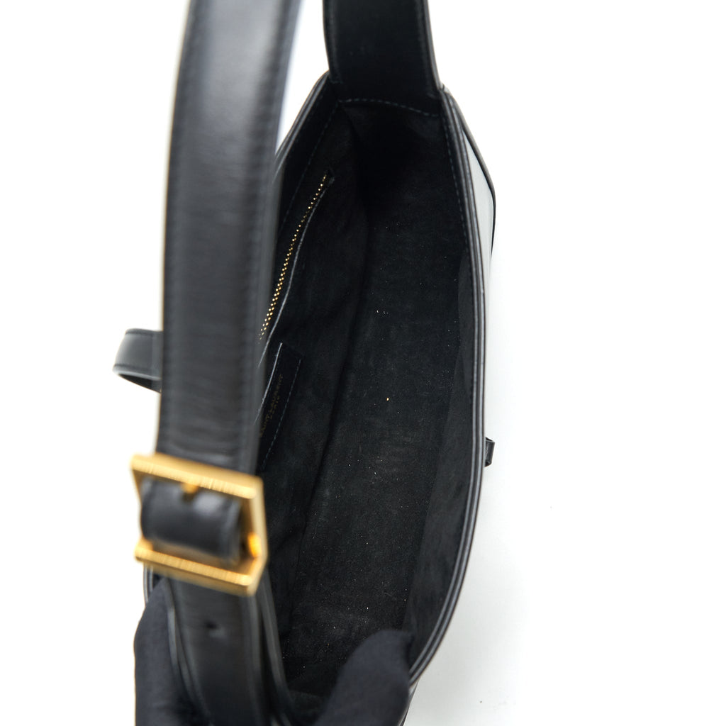 SAINT LAURENT/YSL LE5 A7 HOBO BAG SMOOTH CALFSKIN BLACK GHW