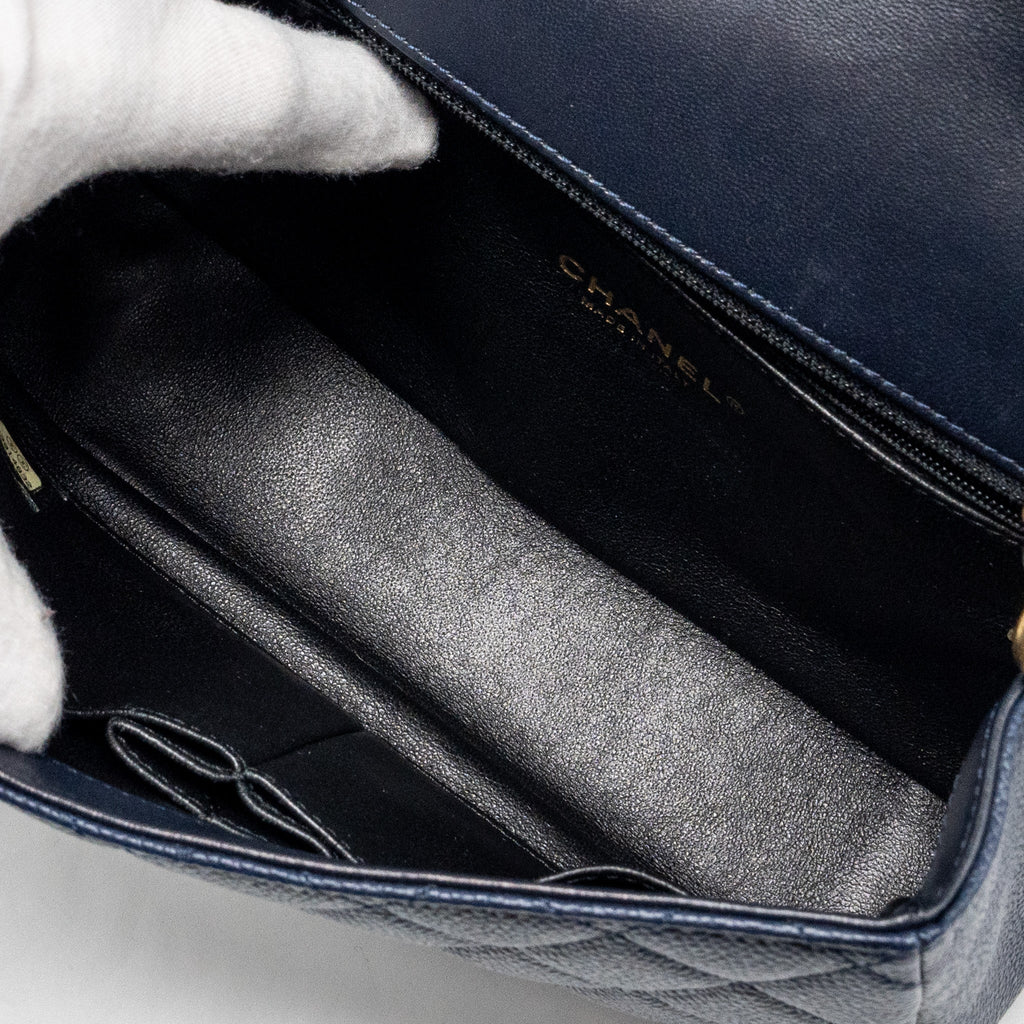 CHANEL FILIGREE FLAP BAG CAVIAR NAVY/BLACK GHW