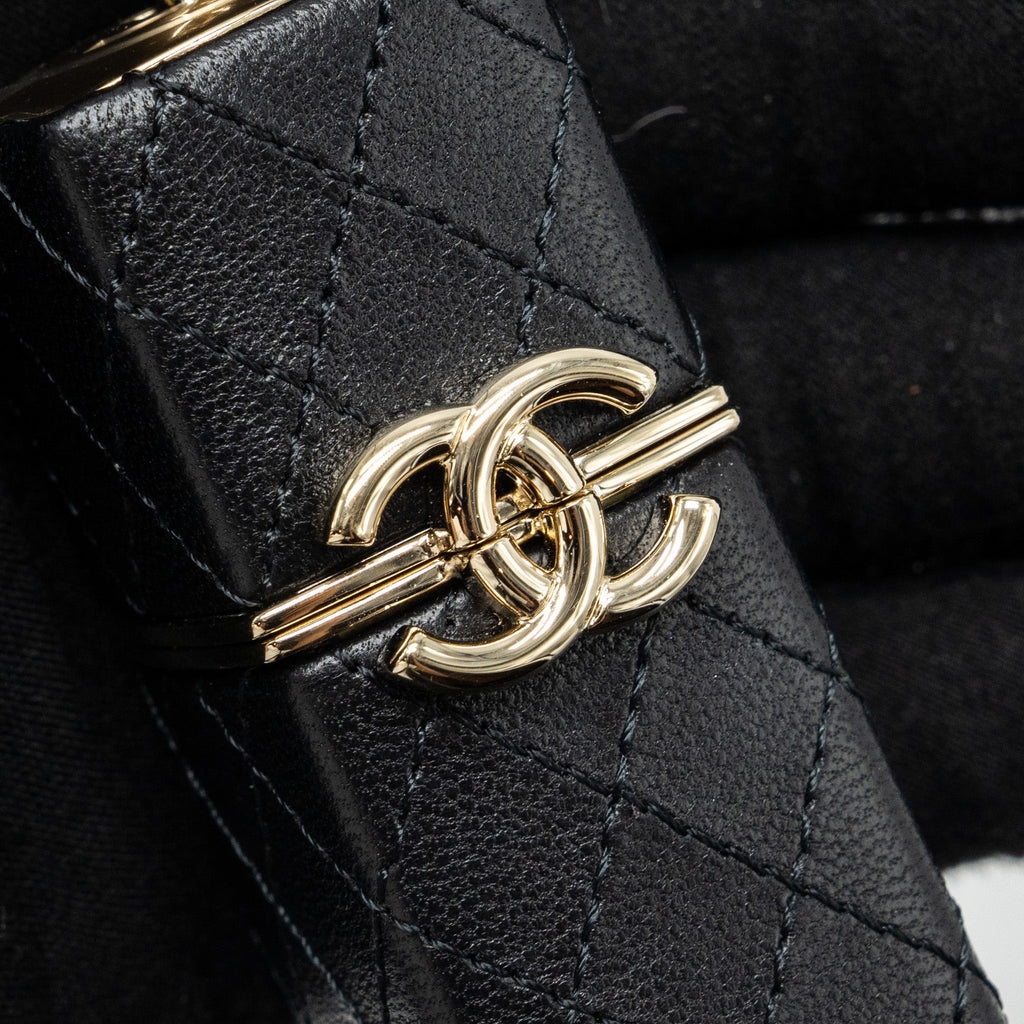 CHANEL LIPSTICK CASE ON CHAIN LAMBSKIN BLACK LGHW