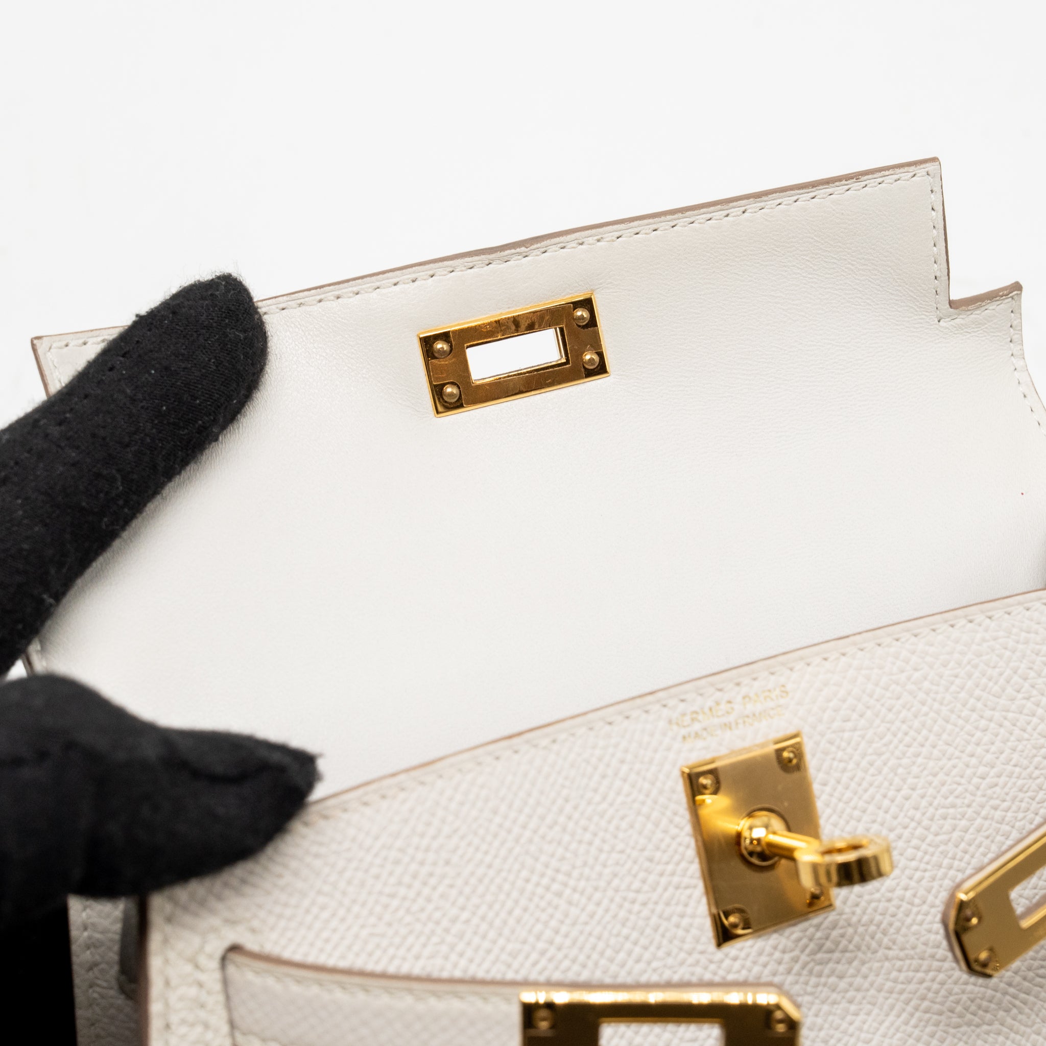 HERMES MINI KELLY II EPSOM GRIS PALE GHW