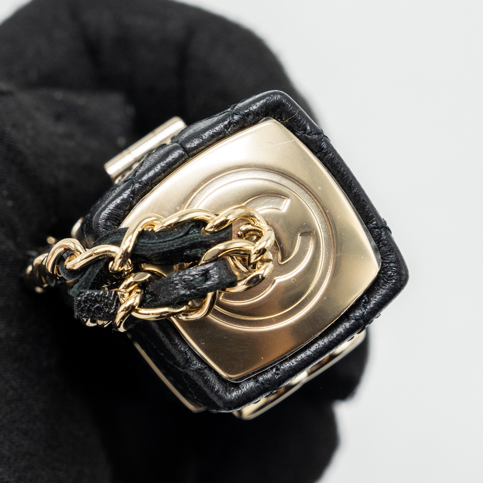 CHANEL LIPSTICK CASE ON CHAIN LAMBSKIN BLACK LGHW