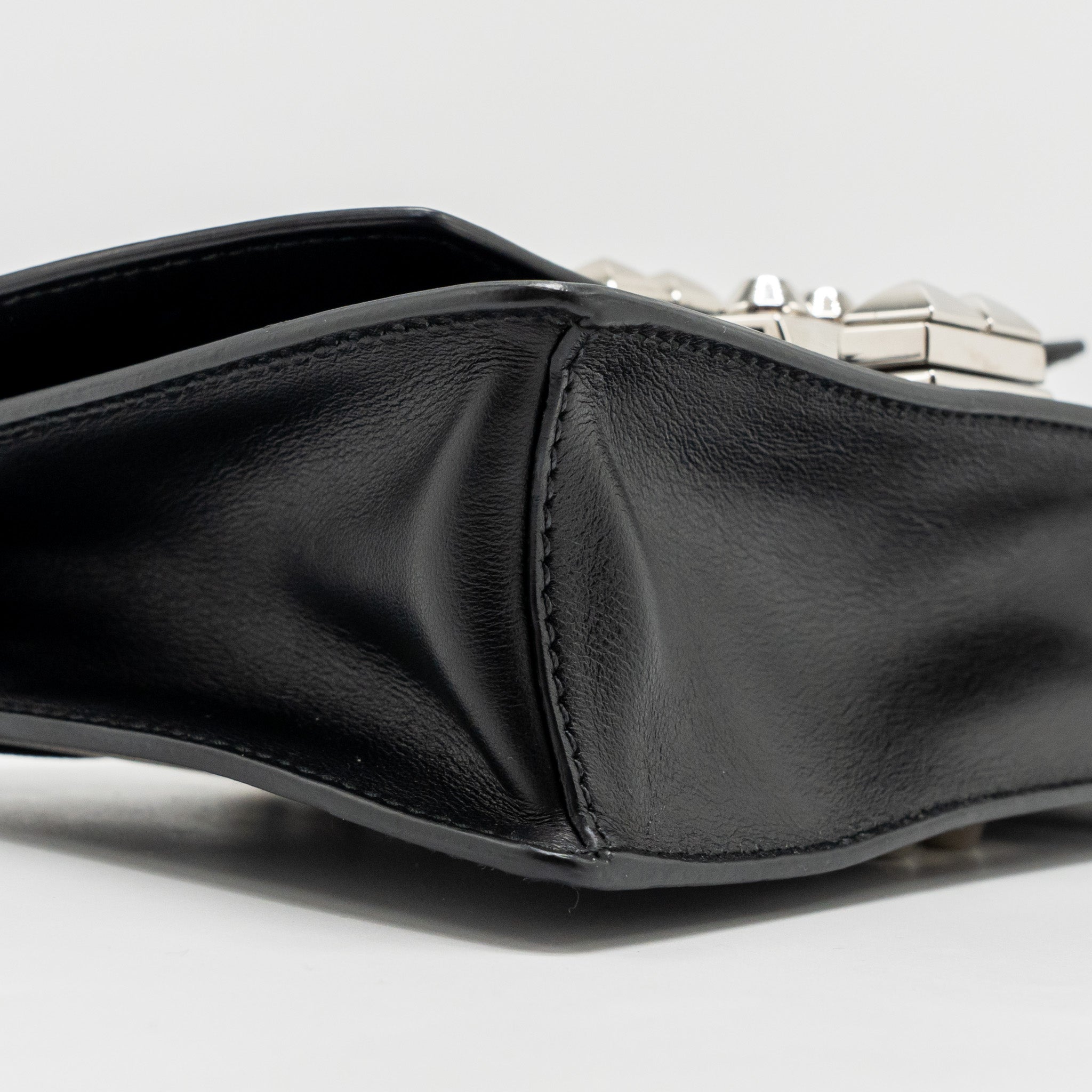 PRADA ELECTRA CITY FLAP BAG CALFSKIN BLACK/RED SHW