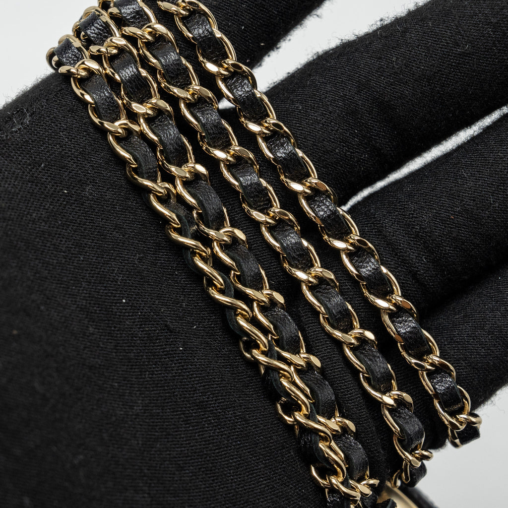 CHANEL LIPSTICK CASE ON CHAIN LAMBSKIN BLACK LGHW